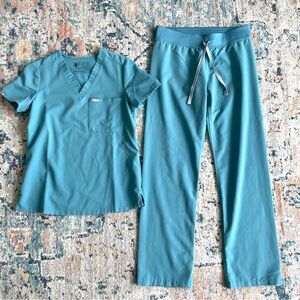 Figs Catarina Scrub Top and Livingston Pants Set XS/S